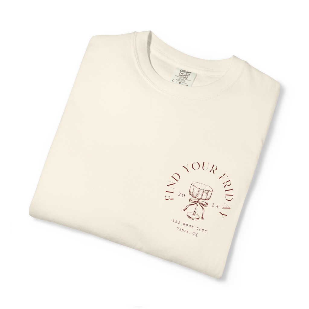 Book Club Tee Ivory - folded front view