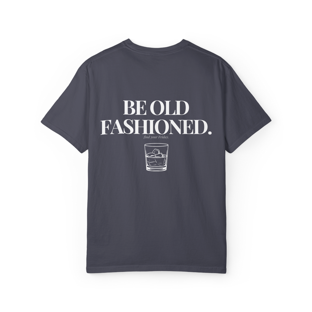 Be Old Fashioned Tee Navy - back graphic view