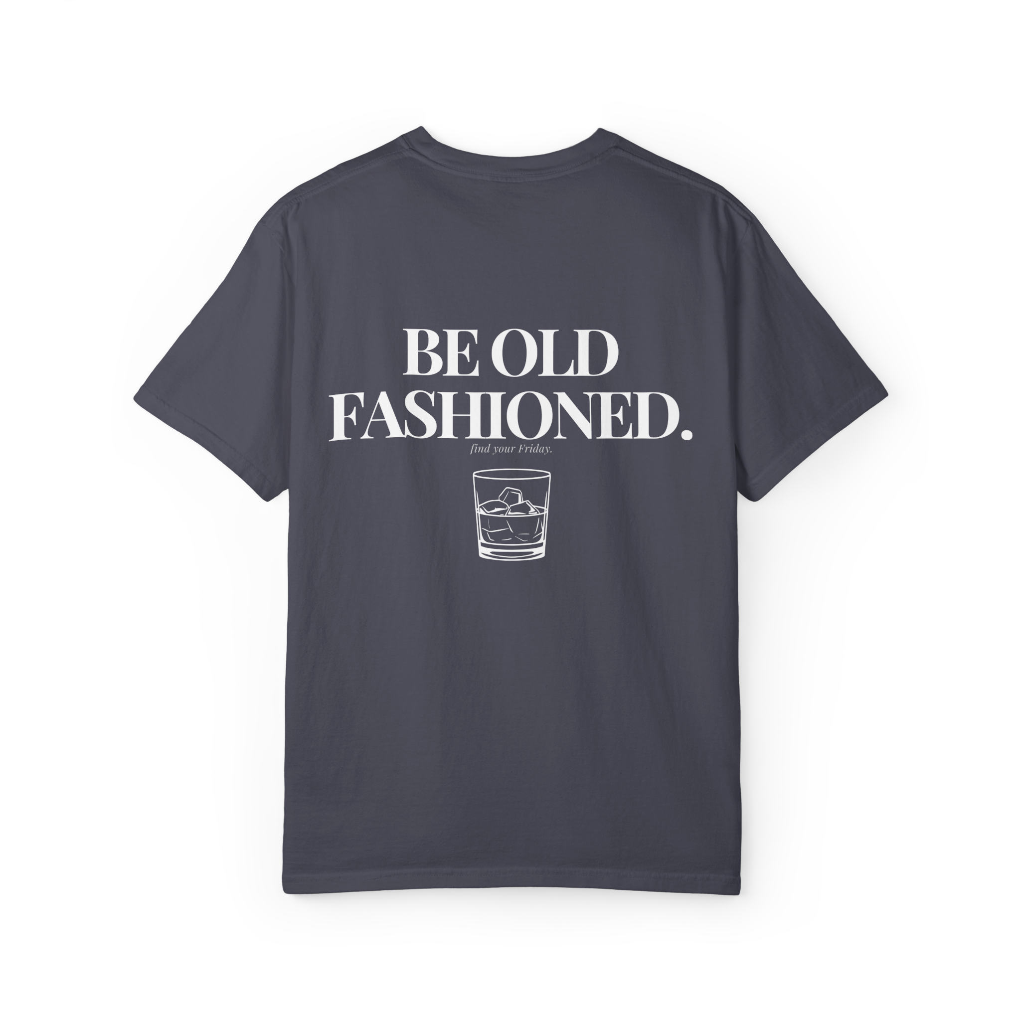 Be Old Fashioned Tee Navy - back graphic view