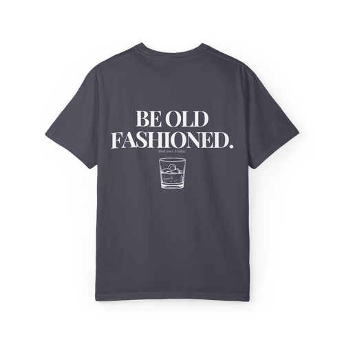 Be Old Fashioned Tee Navy - back graphic view