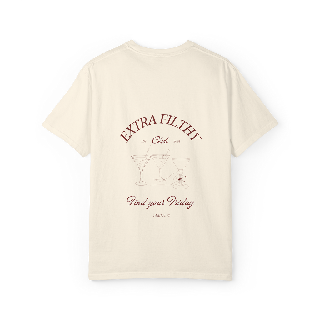 Extra Filthy Club Tee Ivory - back graphic view
