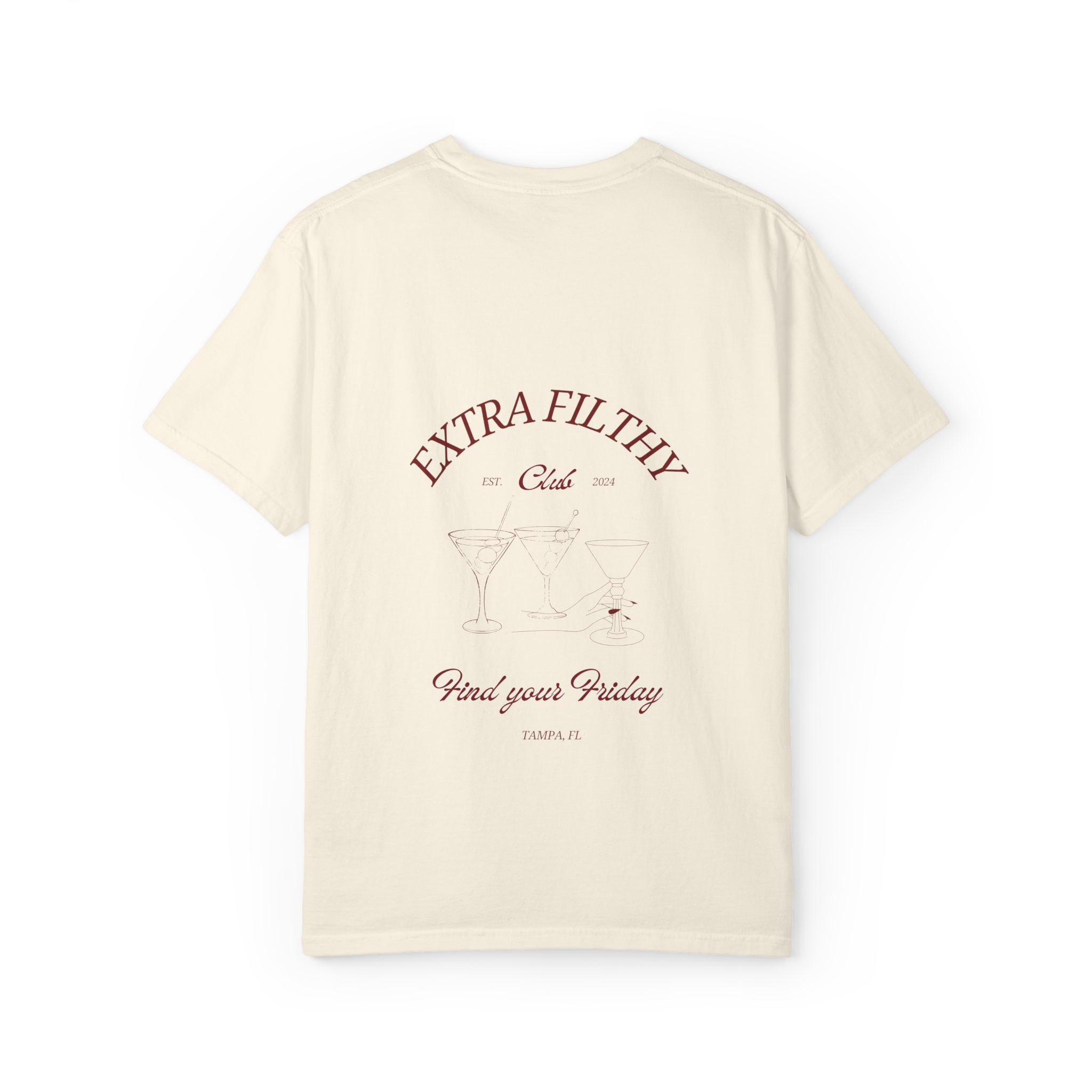 Extra Filthy Club Tee Ivory - back graphic view