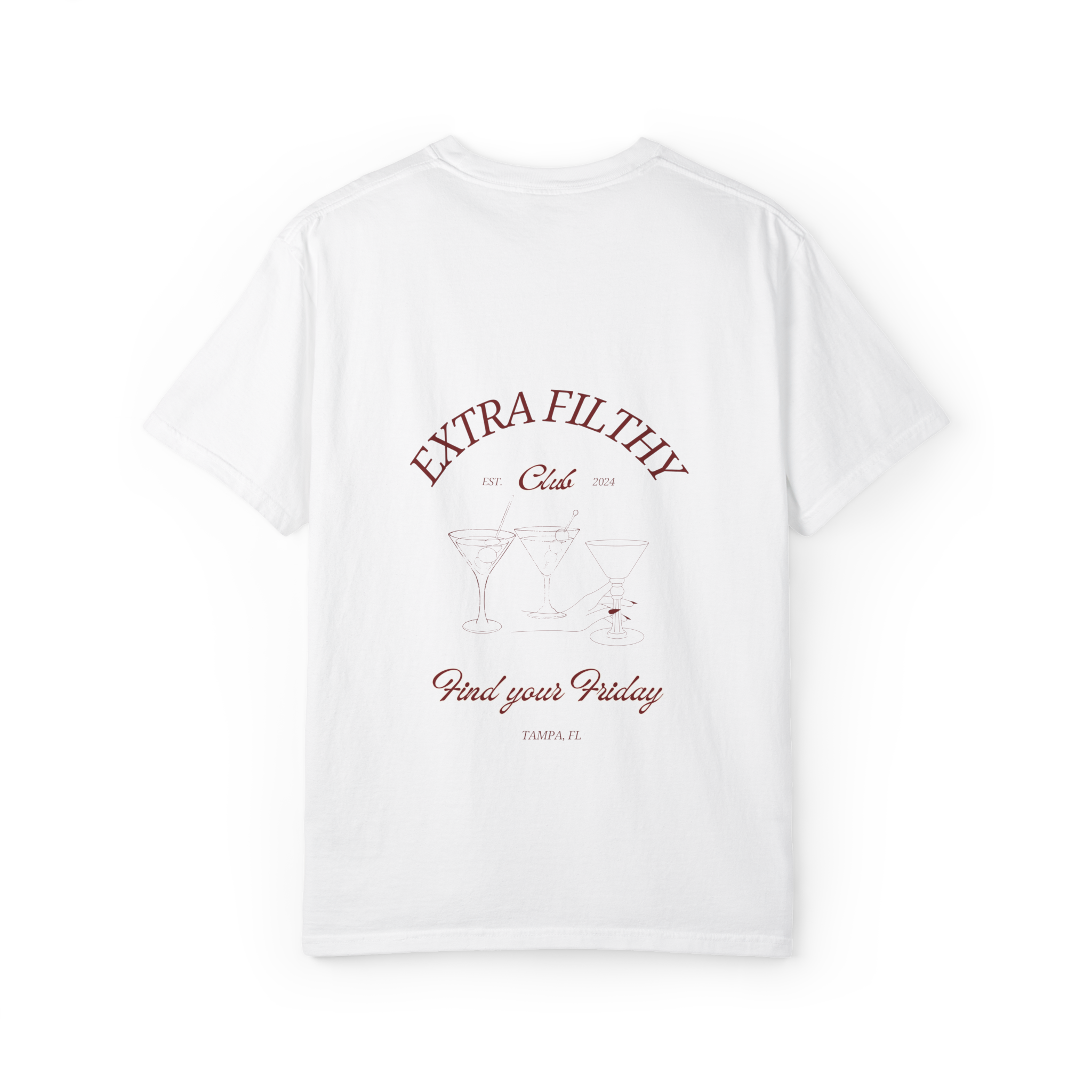 Extra Filthy Club Tee White - back graphic view