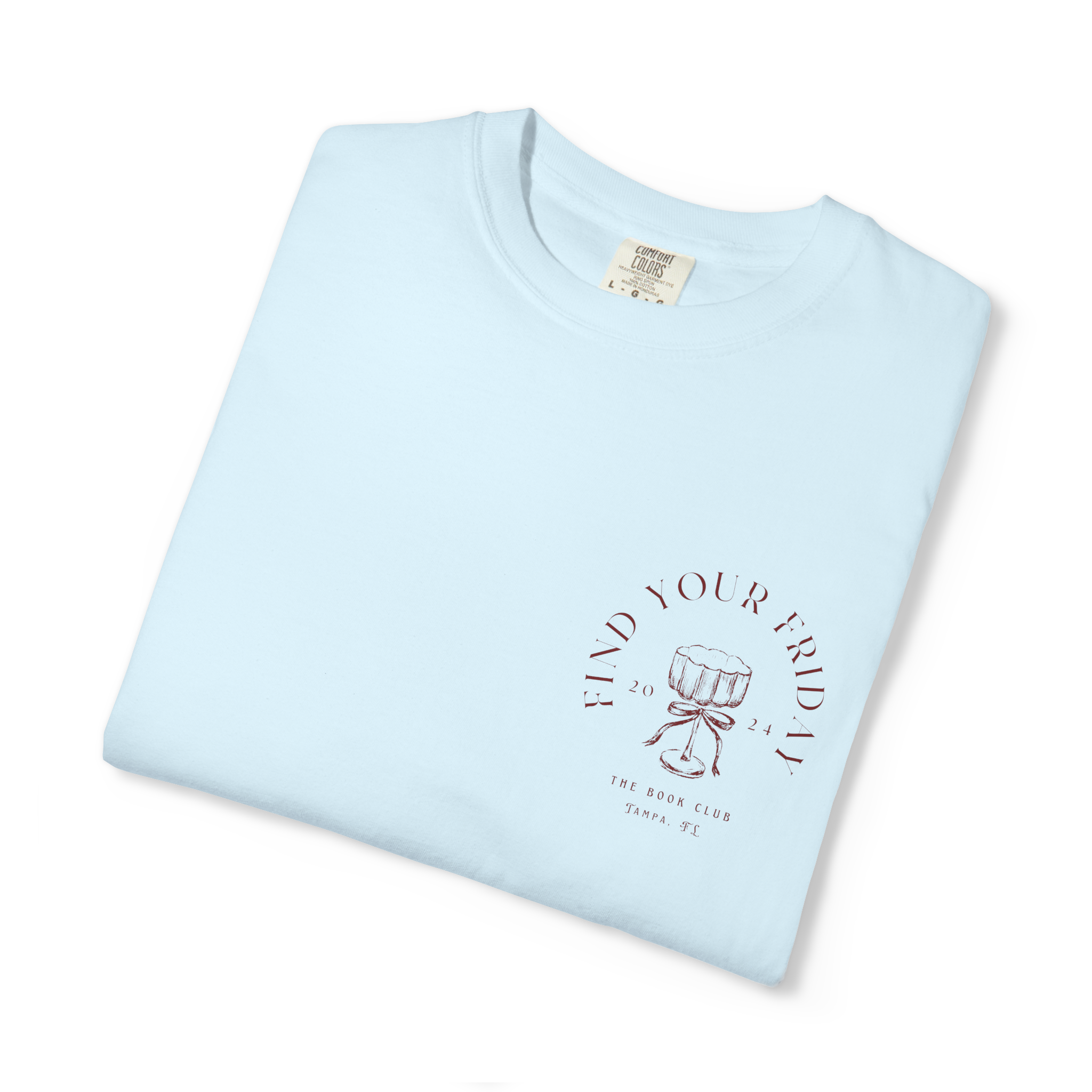 Book Club Tee Chambray - folded front view