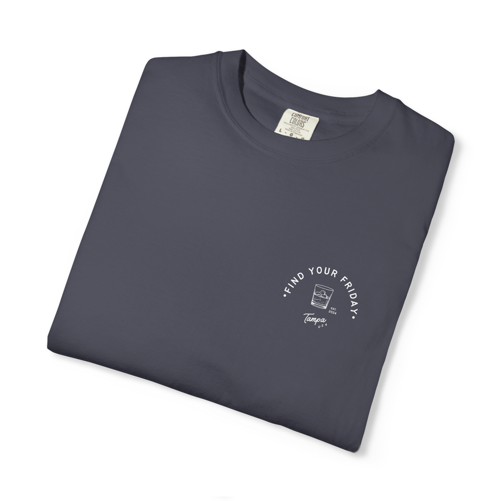 Be Old Fashioned Tee Navy - folded front view