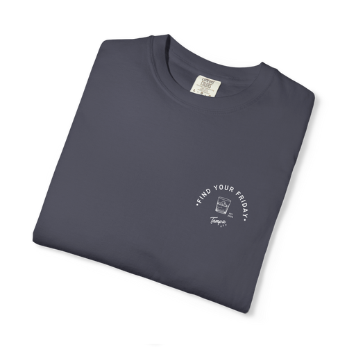 Be Old Fashioned Tee Navy - folded front view