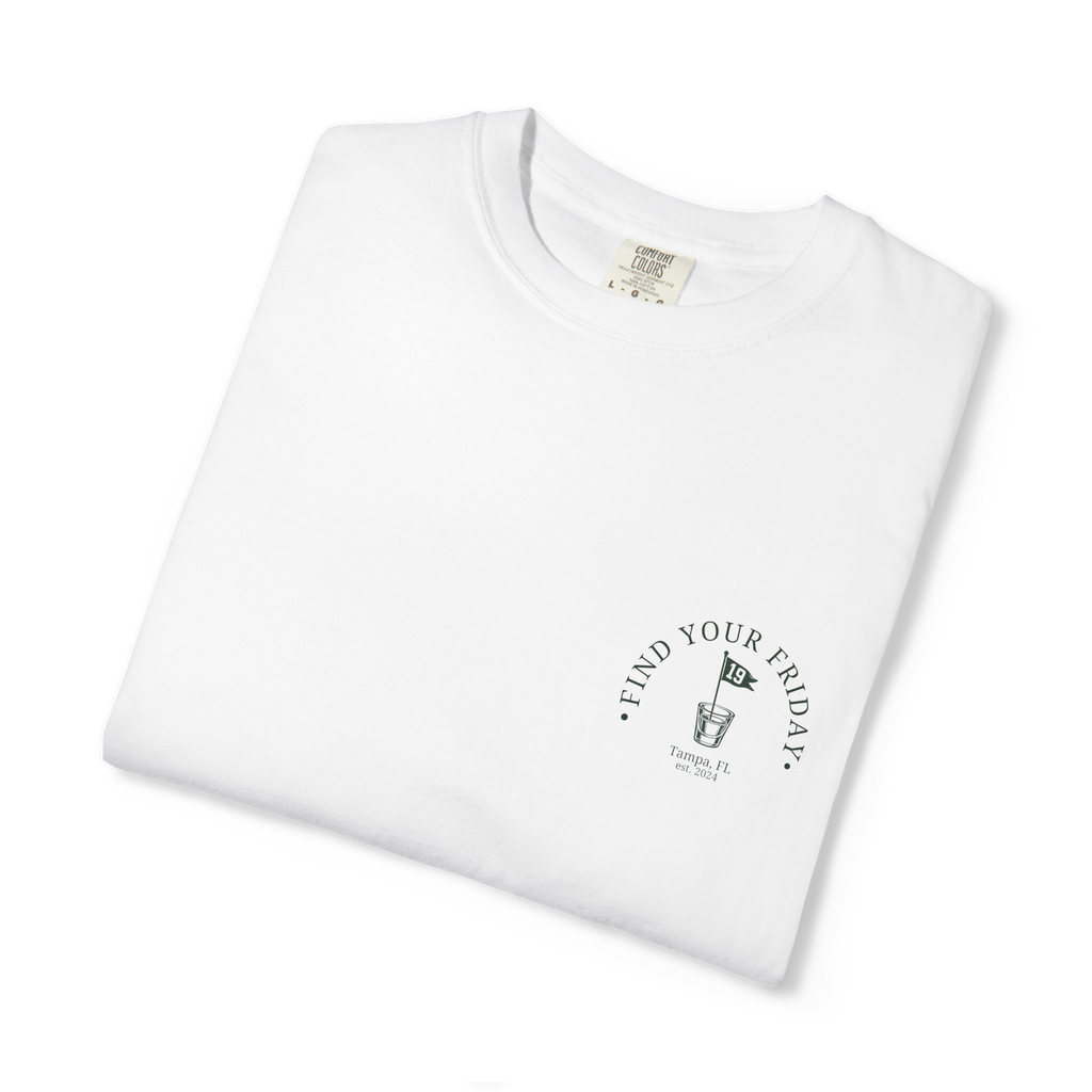 Nineteenth Hole Tee White - folded front view