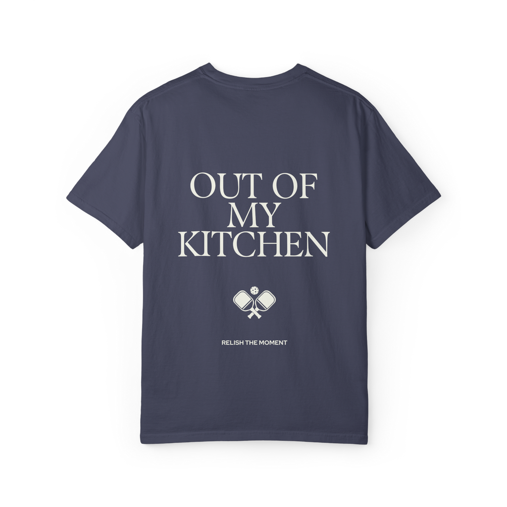 Out Of My Kitchen Tee Denim - back graphic view