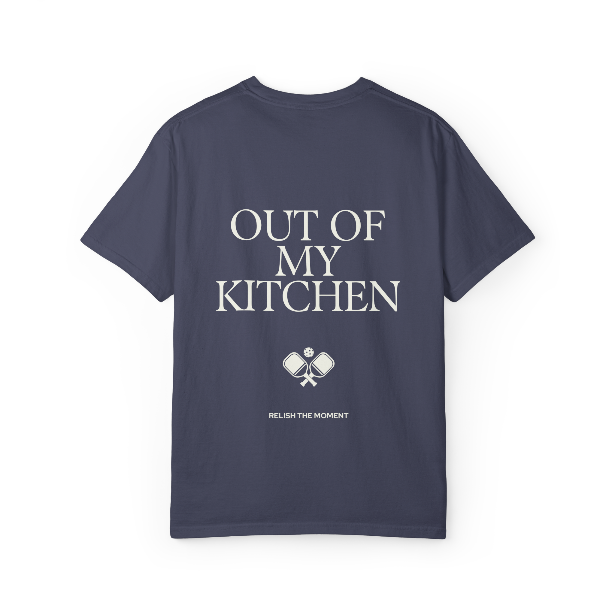 Out Of My Kitchen Tee Denim - back graphic view