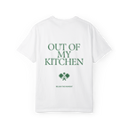 Out Of My Kitchen Tee White - back graphic view
