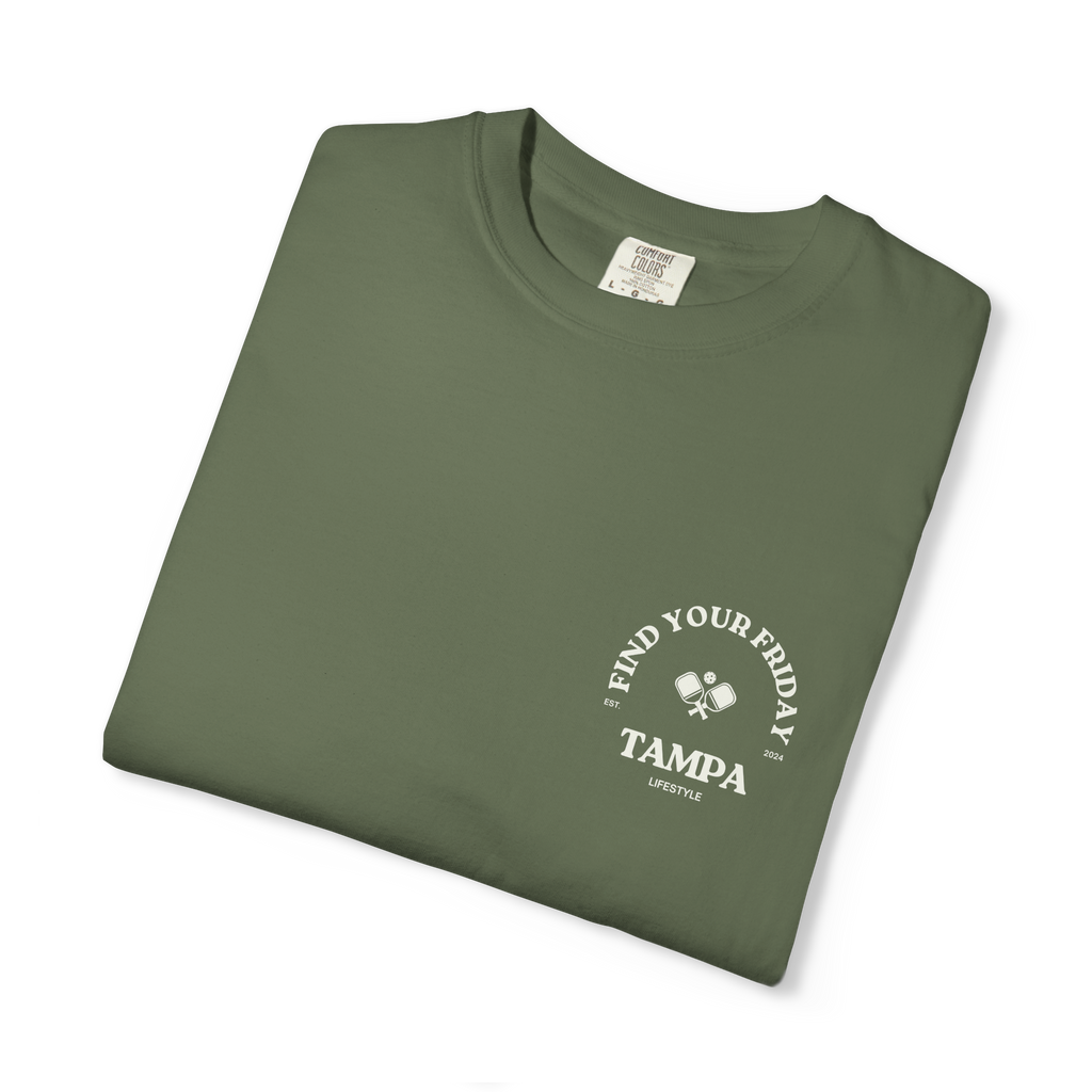 Out Of My Kitchen Tee Sage - folded front view