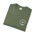 Out Of My Kitchen Tee Sage - folded front view