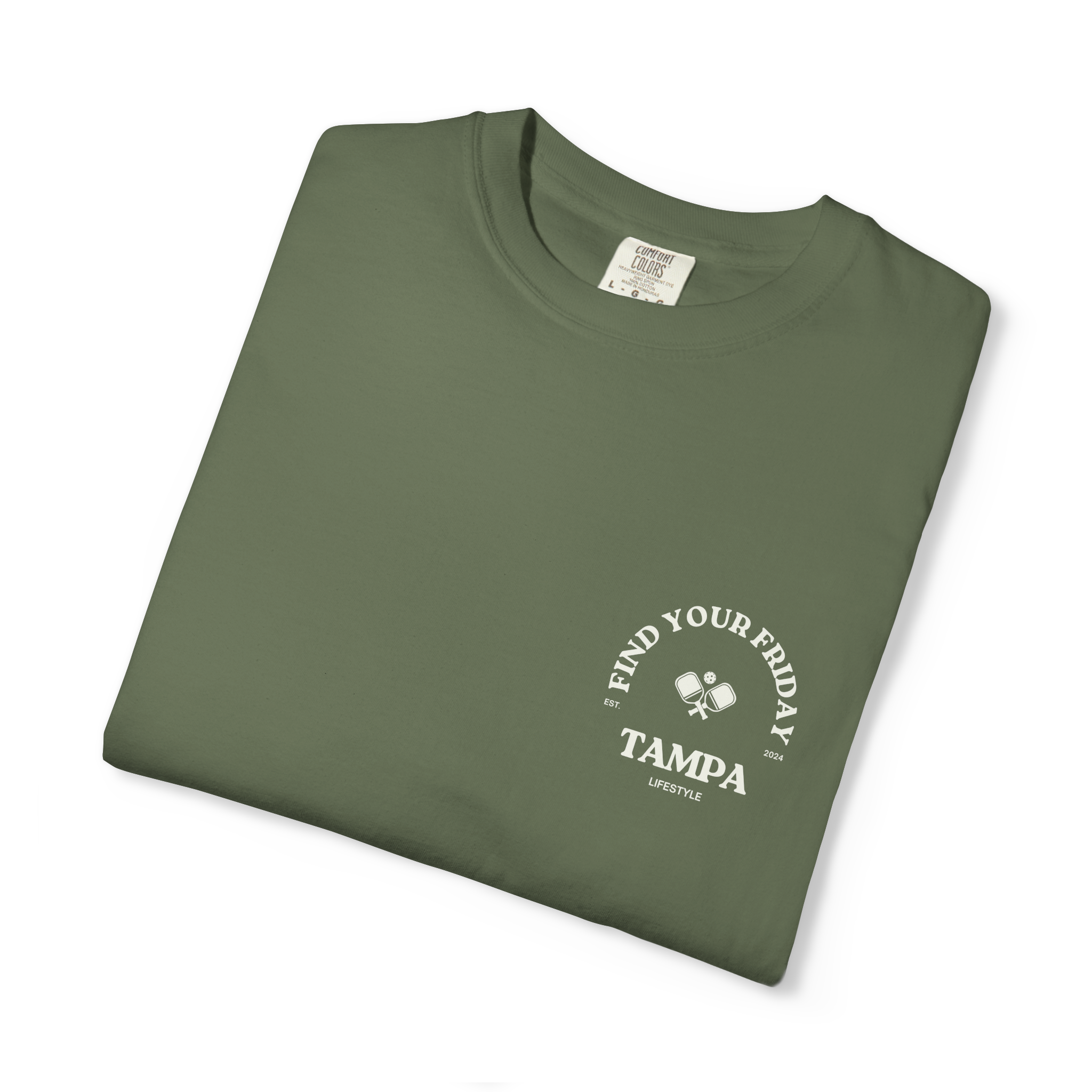 Out Of My Kitchen Tee Sage - folded front view