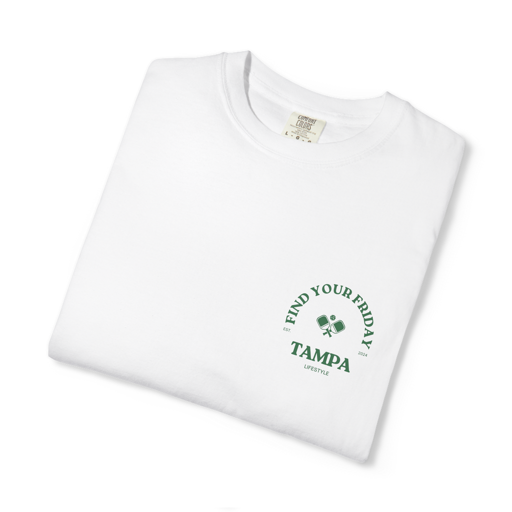 Out Of My Kitchen Tee White - folded front view