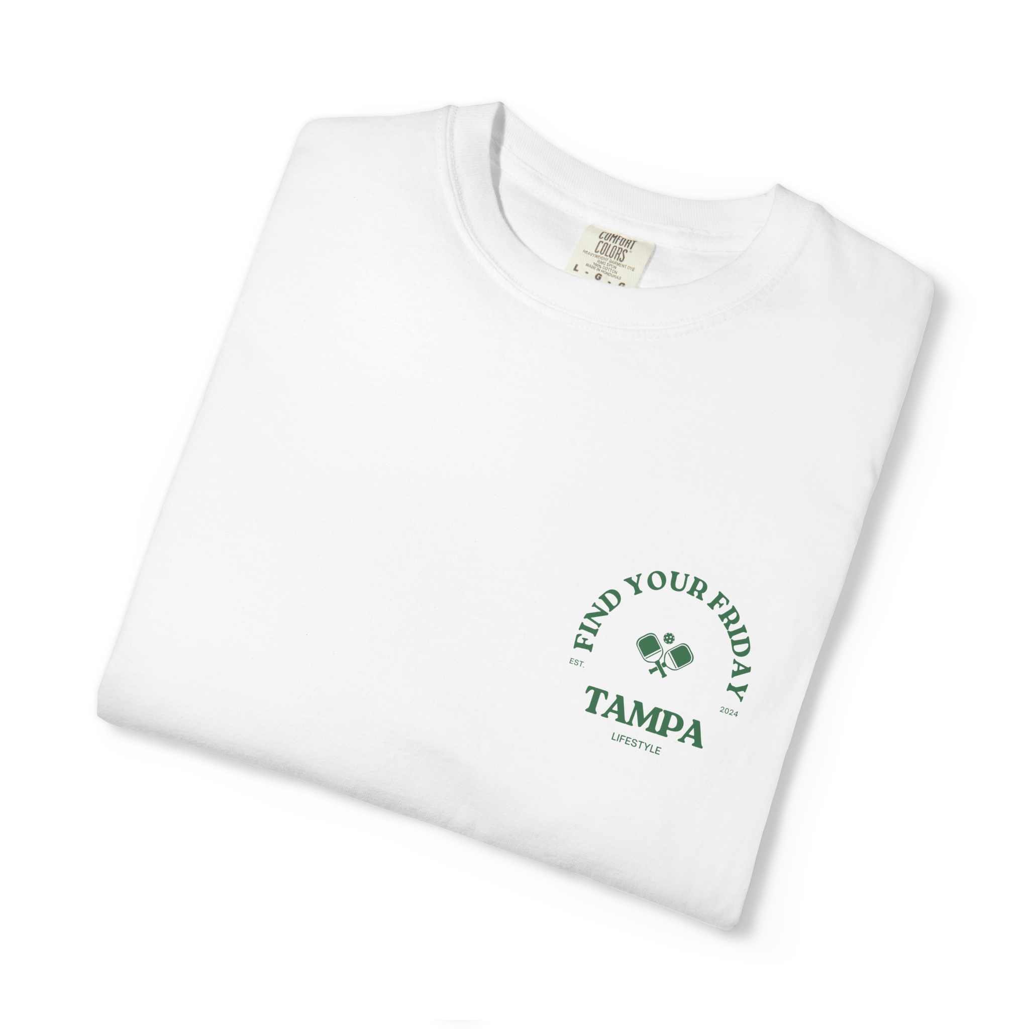 Out Of My Kitchen Tee White - folded front view
