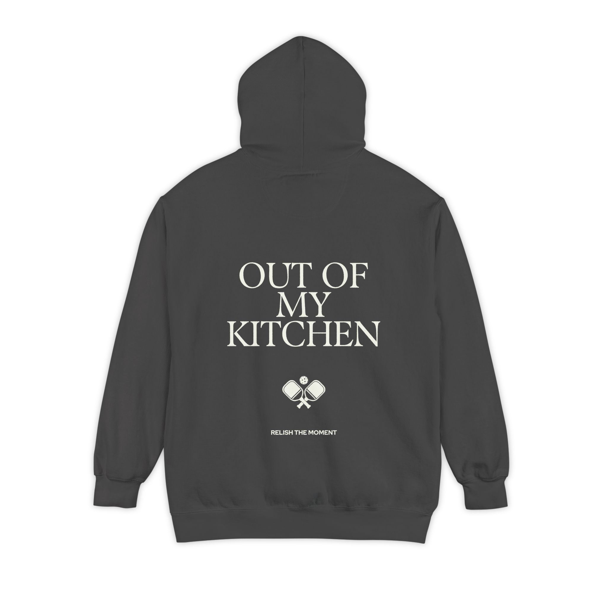 Out Of My Kitchen Hoodie Pepper - back graphic view